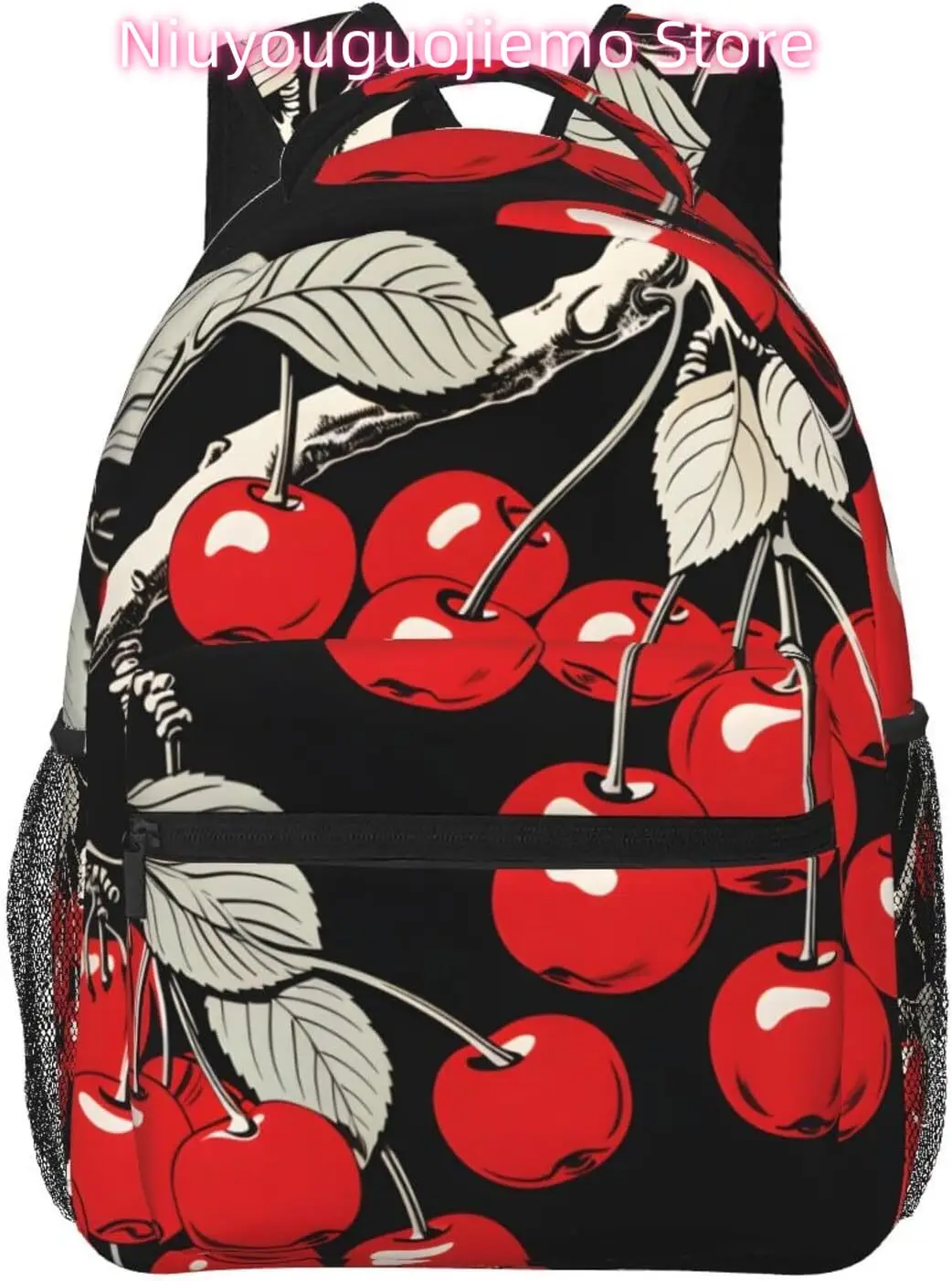 

laptop bag back to school Red Cherries Lightweight Laptop Backpack Lightweight Multipurpose Travel Casual Daypack Unisex Colleg