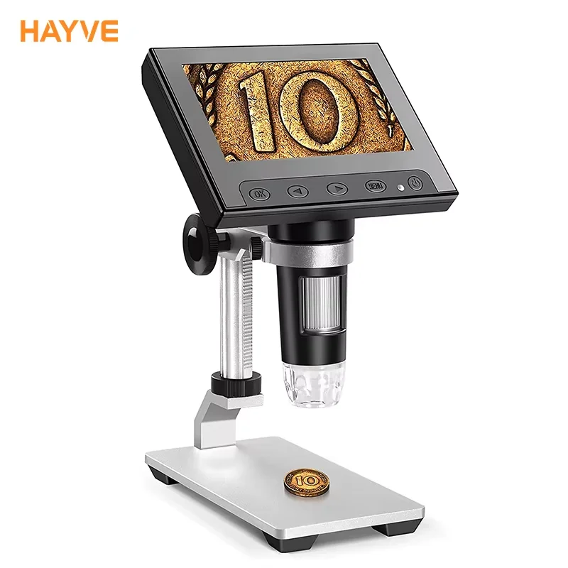 Hayve Digitale Microscoop 1200X Soldeermicroscoop voor Coin 12MP PCB Circuit Reparatie Vergrootglas Compatibel met Windows/Mac OS