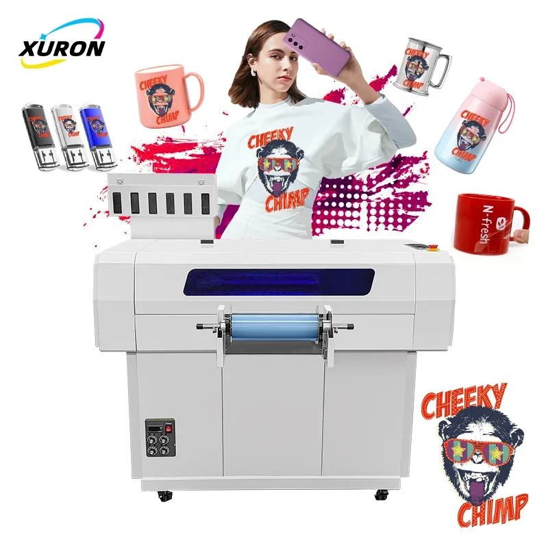 High-Resolution UV LED DTF Printer Showcasing Multicolor Brilliance for Custom T-shirts and Posters  Precision