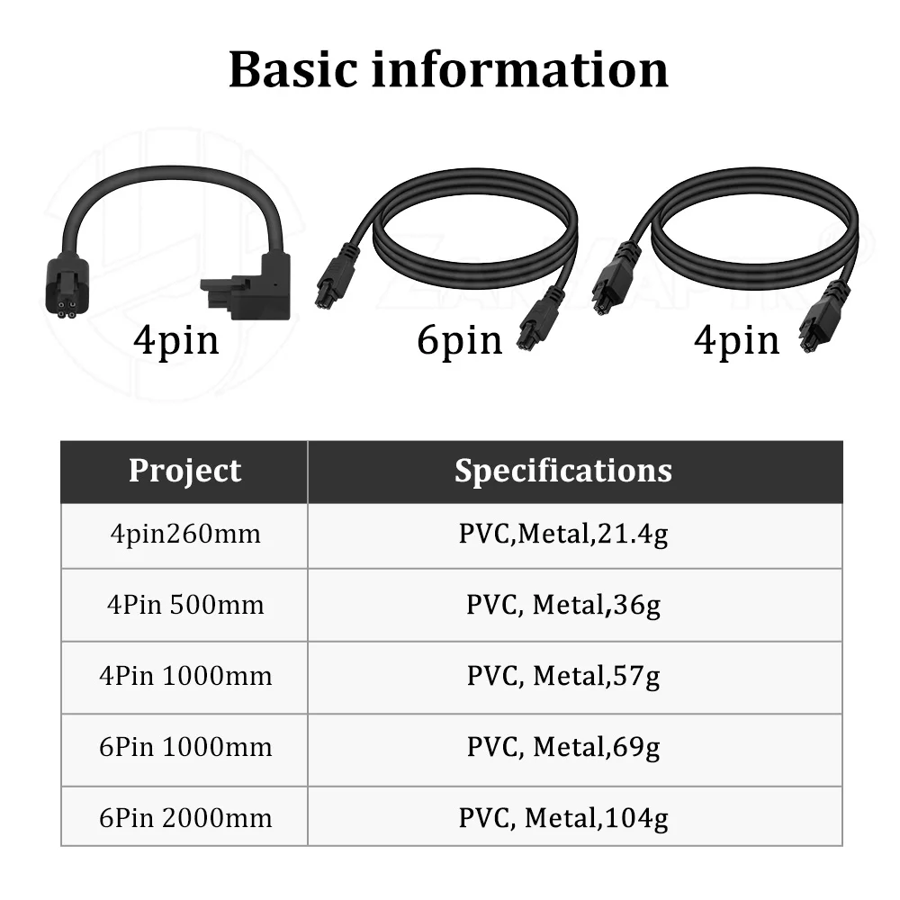 Câble d'extension mâle à mâle pour laboratoire Bambu, 4 broches/6 broches, pour CyberBrick Time-lapse Kit A1/A1mini/P1/X1/H2D/pour imprimante 3D BMCU