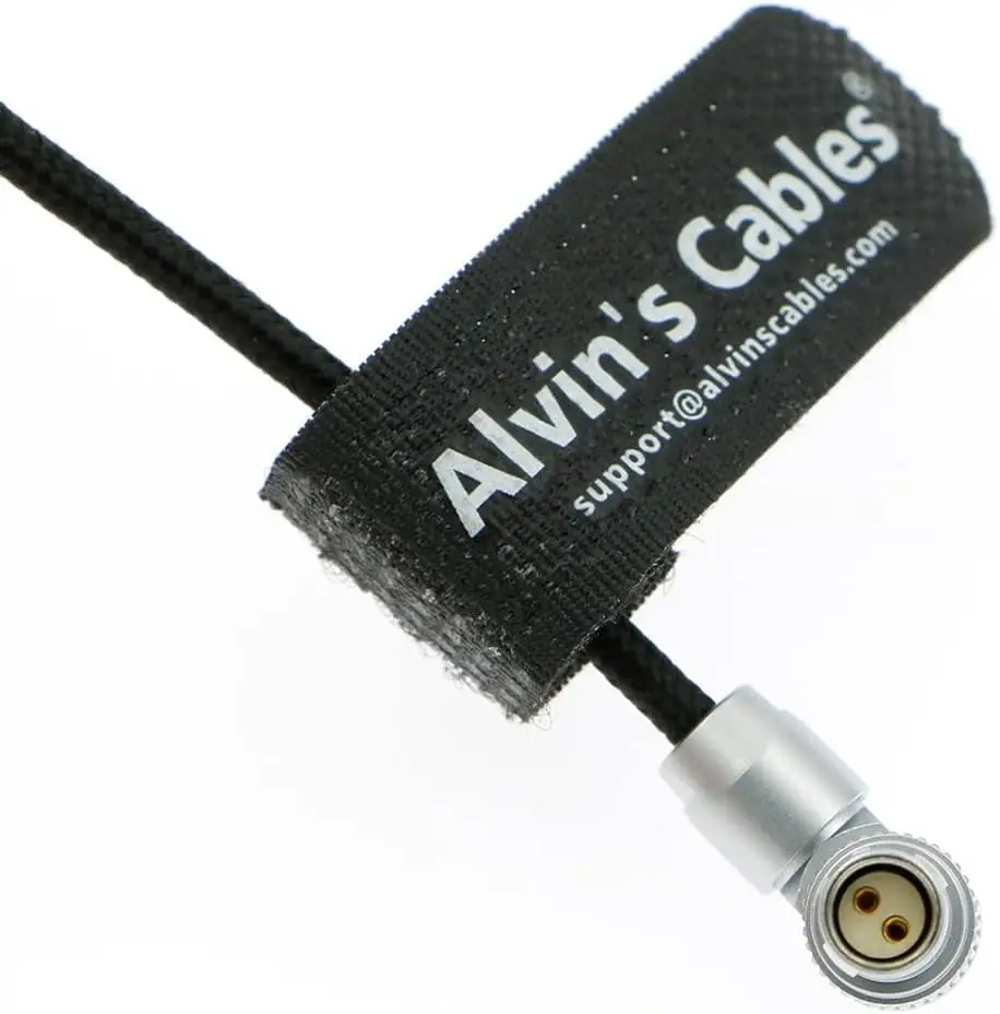 Alvin's Right Angle 2 Pin Cable 45cm Braided Coil for Video Gear