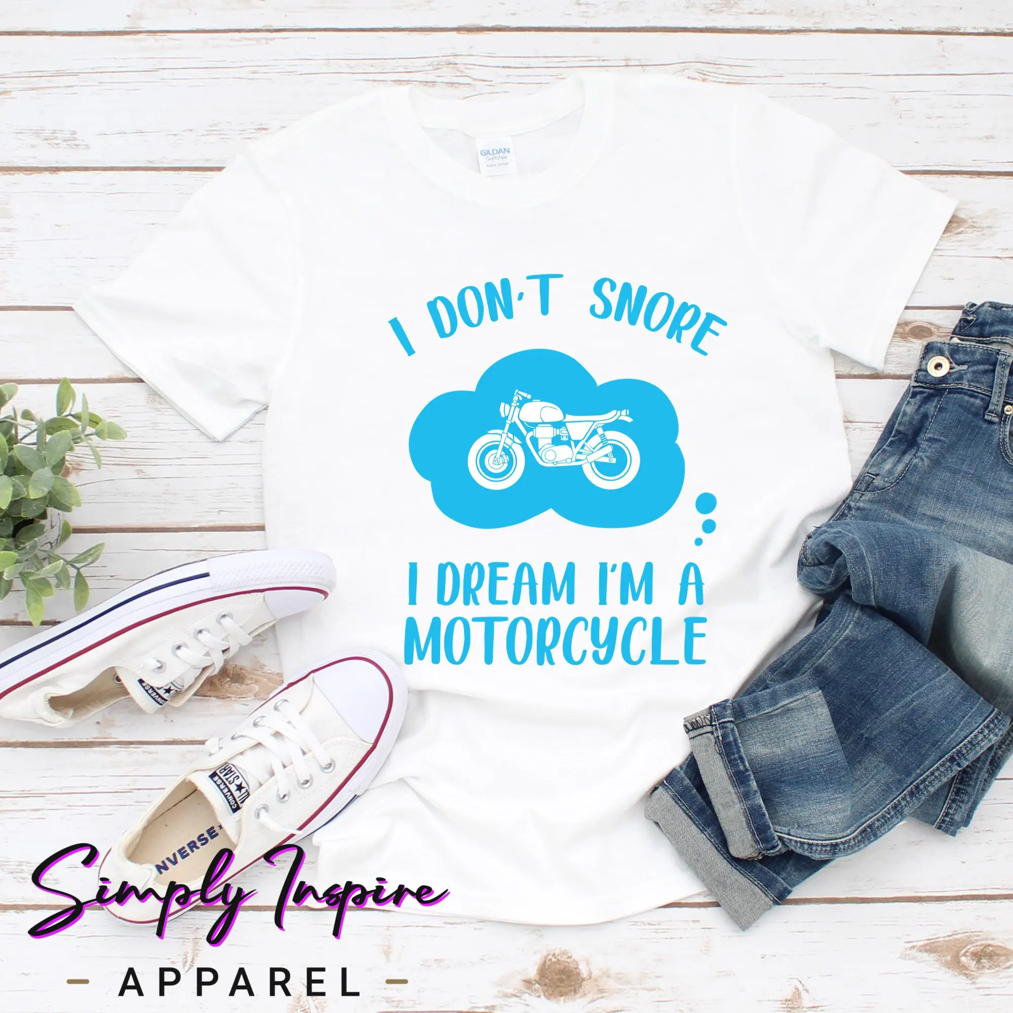 Motorcycle Lover T Shirt I Don'T Snore Dream I'M A Funny For Rider Motorbike