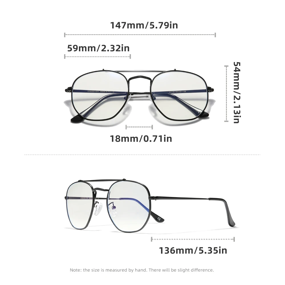 KINGSEVEN مكافحة نظارات الضوء الأزرق سبيكة الرجال/النساء الكمبيوتر بلو راي حجب النظارات إطار دائري عدسات شفافة النظارات
