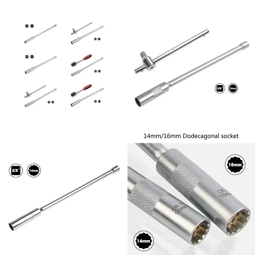 for Spark Plug Universal Extension Socket Set 14/16mm Hand Repair Tool
