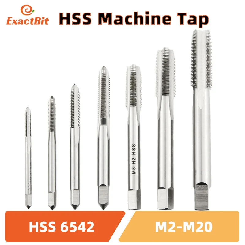 ExactBit Right Hand Thread Tap HSS Machine Plug Tap Metric Screw Tap Drill Thread Tool M2 M3 M4 M6 M7 M8 M10 M12 M14 Hand Tools