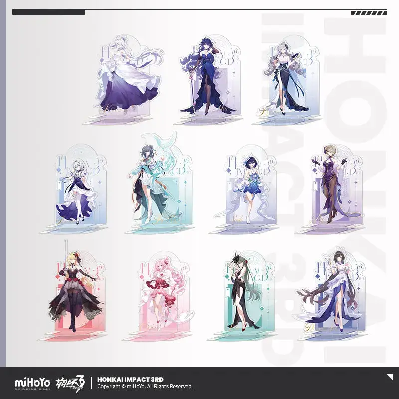 [Genuine] miHoYo Game Honkai Impact 3rd Acrylic Standee Kiana Dreamseeker Elysia Bronya Seele Desktop Ornament Cosplay Xmas Gift