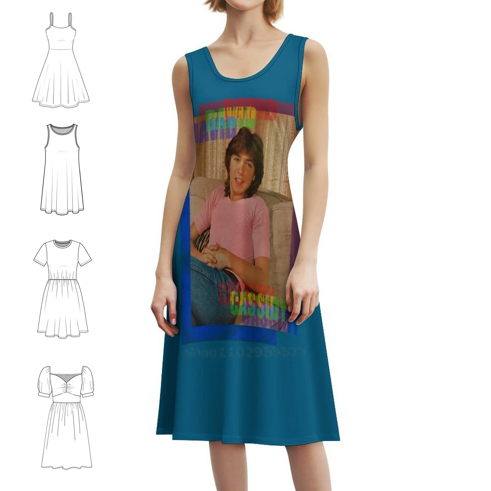 

Платье David Cassidy с вырезом в форме сердца, элегантное летнее праздничное платье для женщин, платье David Cassidy Cassidy David Partridge