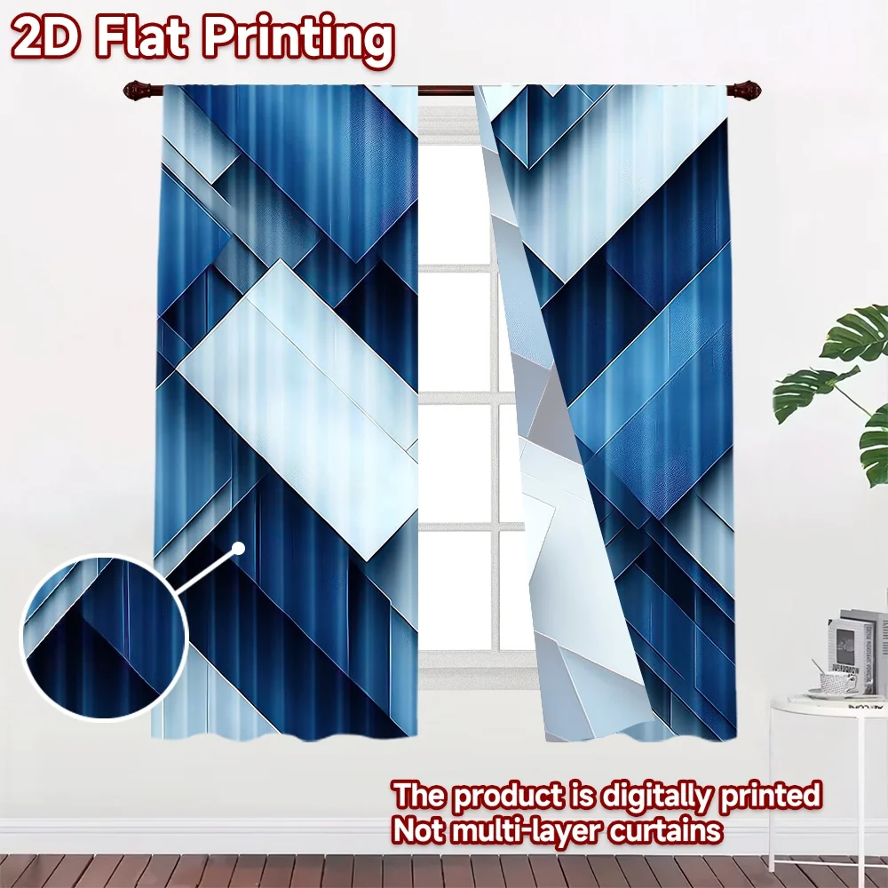 1pc 2D flat Photography Backdrop Popular Party Party Backdrop Blue Geometric Overlapping Rectangles 100% Polyester Party &