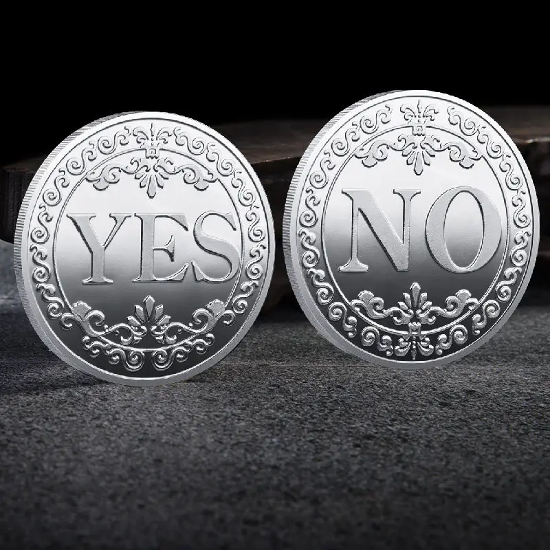 Coins Collection Coin Plating Charm Double Sided Embossed Make Decision Commemorative Badge Diameter 25mm YES or NO