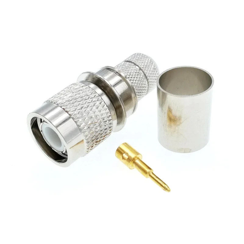 10PCS Connector TNC Male Plug Crimp RG8 LMR400 RG213 RG165 RG214 RG393 Cable Straight RF Coaxial