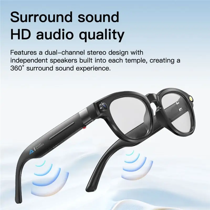 [NEW!A25P】 AI Smart Camera 800W Glasses For Office Business Travel Real-Time Translation HD Image Stabilization Music Sunglasses