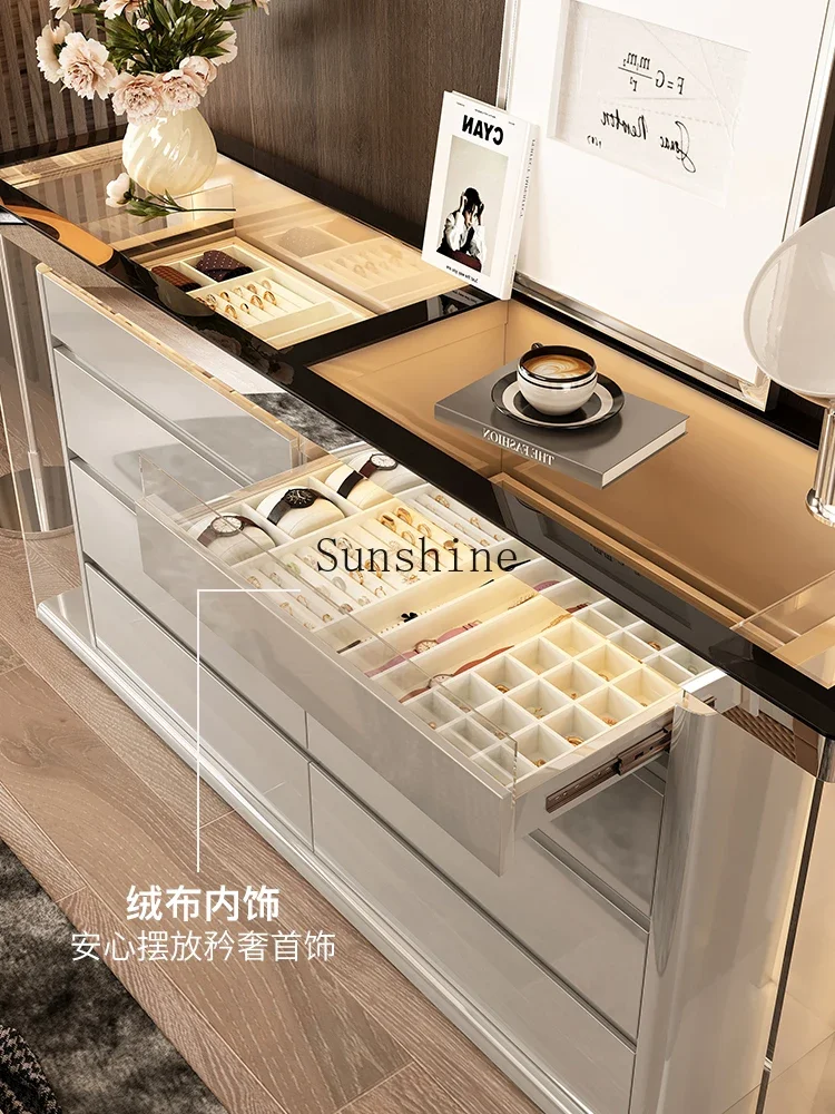Italian light luxury eight-bucket cabinet cloakroom jewelry storage jewelry cabinet  FT