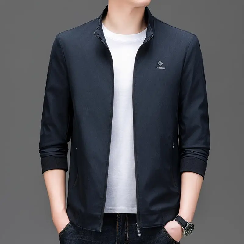 

Весенне-осенний новый мужской воротник-стойка Jaet, повседневный рекламный деловой костюм из полиэфирного волокна, застежка-молния Long Sve