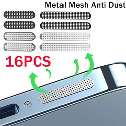 16-1PCS Metal Dustproof Net Stickers For IPhone 17 16 15 Pro Max 16 Plus Speaker Hole Anti-Dust Metal Mesh Dust Cover Universal