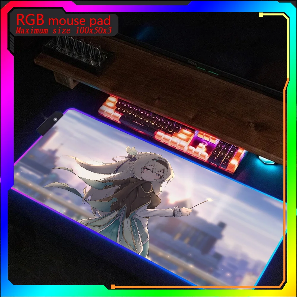 

Honkai Star Rail Firefly Hot selling items Rgb Mouse Pad Xxl Steelseries Laptop HD Mat Backlit Keyboard Gamer Deskpad Mause pad