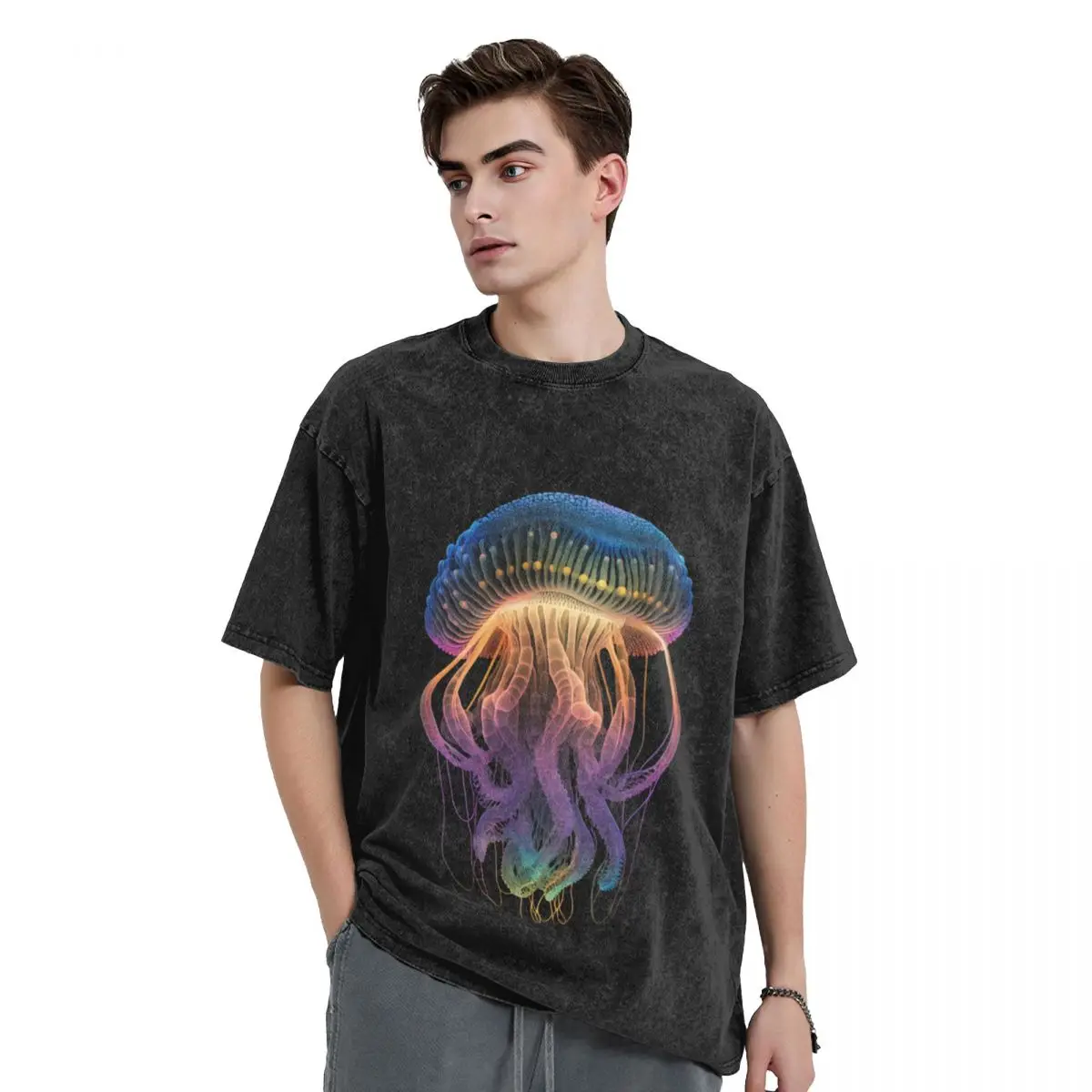 Glowing Jellyfish T-Shirt basketball graphic tees anime figures men tshirt