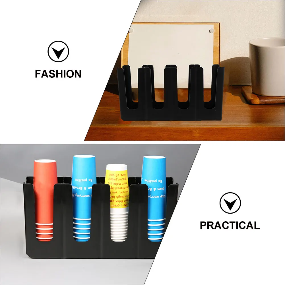 

Disposable Paper Cup Rack Premium Plastic Cup Storage Holder for Coffee Shop Milk Tea Store Counter Use Four-Compartment