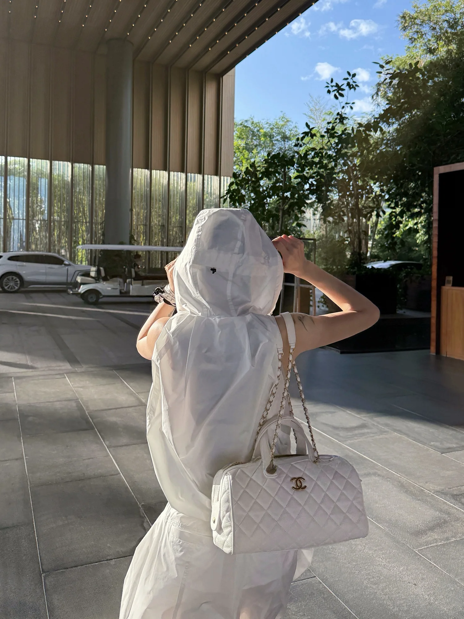 

FORNIYOYO American Retro Dstring Hooded Svel Vest And Work Pants Set Women's Faion Ensemble Spring Summer Collection