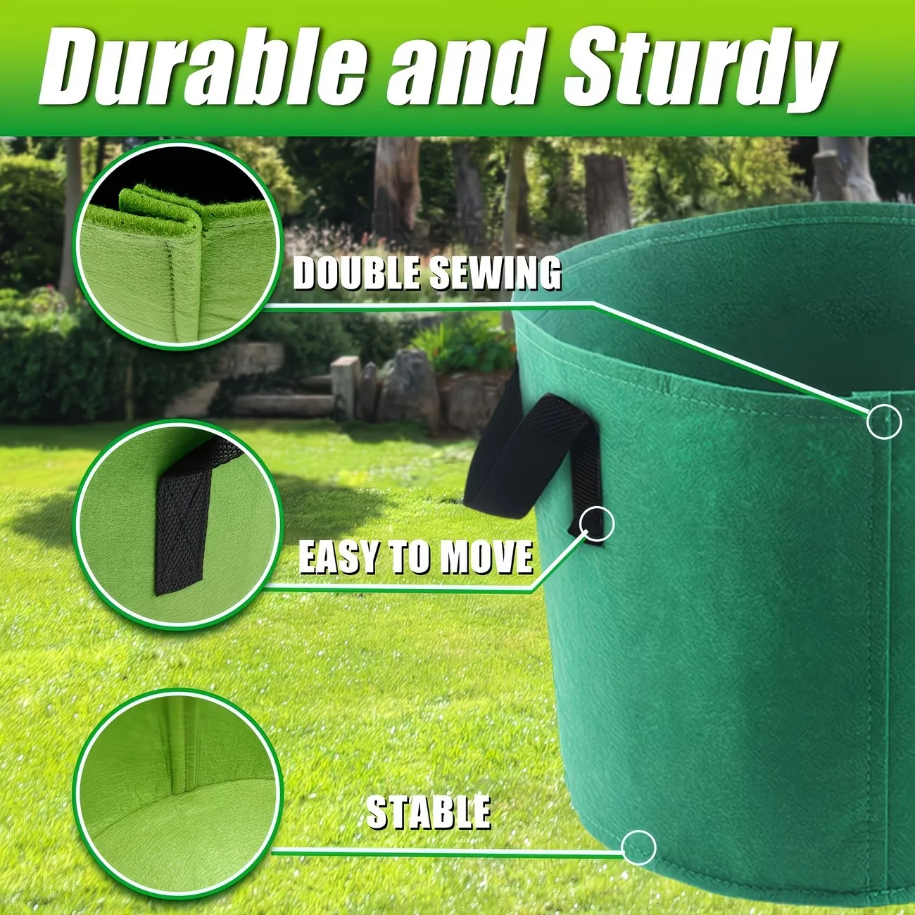 4pcs Green Planting Bags for Potato & Carrot Breathable Seedling Balcony Garden New Gardening Artifacts