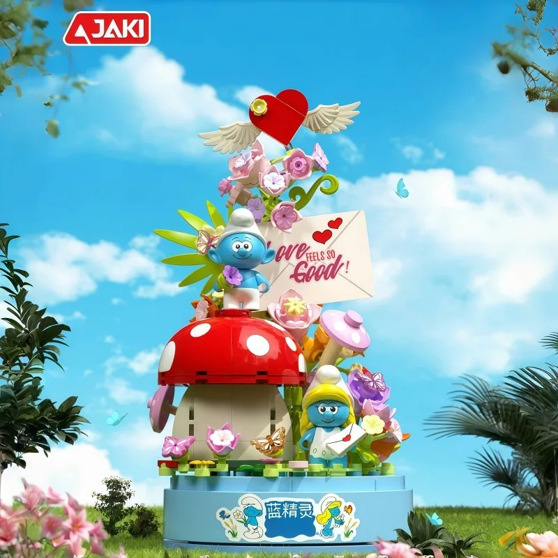 

JAKI Building Blocks Blue Elf Love Letter Music Box Fairy Tale Confession Sending Girlfriend Christmas Gift Construction Toy