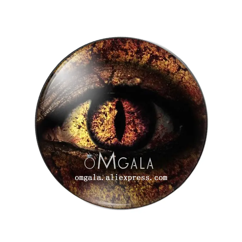 Dragon Snake Owl Cat Tiger Animals Eyes 12mm/14mm/18mm/20mm/25mm/30mm Round photo glass cabochon demo flat back Making findings