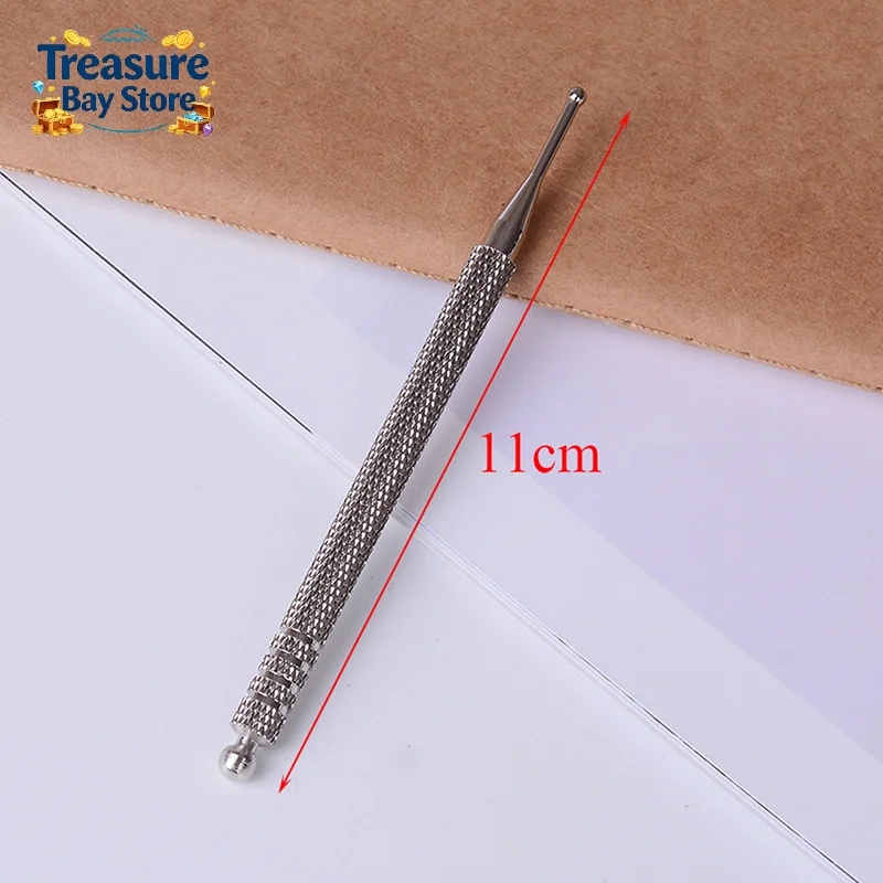 Silver Ear Acupressure Probe Silver‑Tone Auricular Massage Pen Ear Reflex Point Press Tool For Ear Care Relaxation