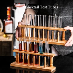 Bamboo Test Tube Vial Shot Glasses Holder Rack, Great For Scientific Experiment,Halloween,Christmas,Party Party Decoration