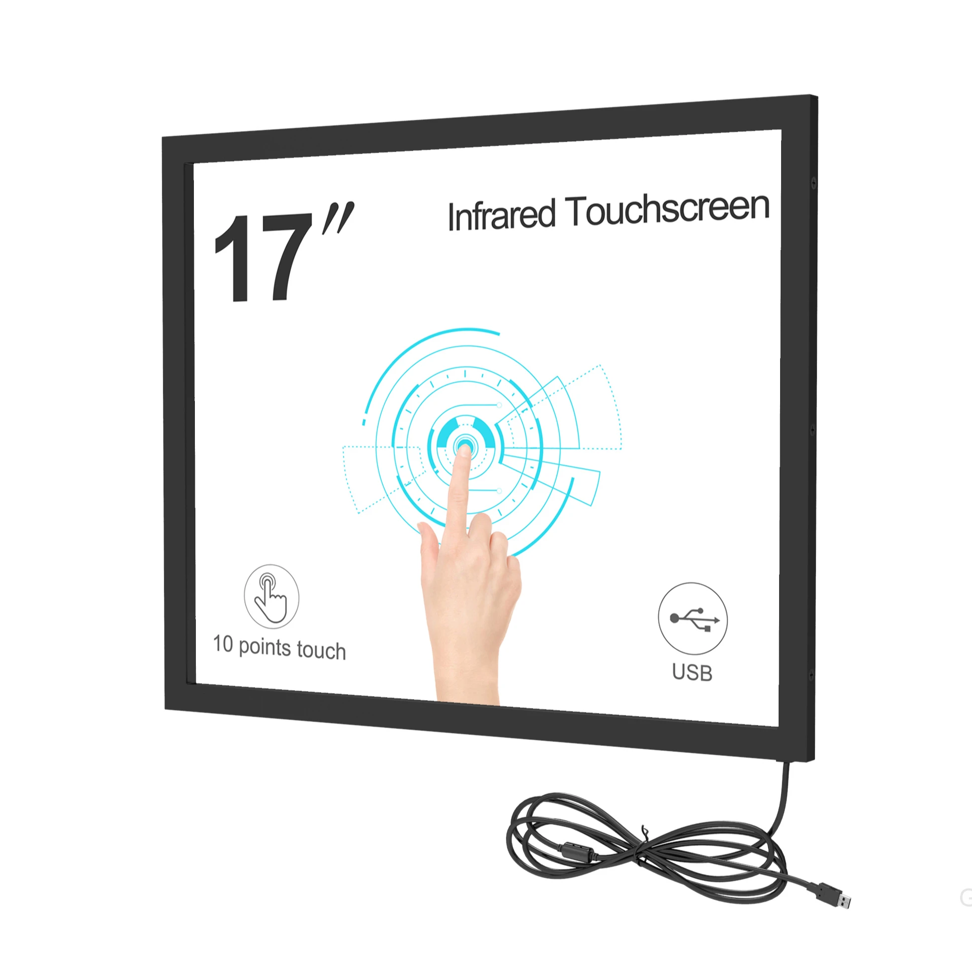 GreenTouch-Multi IR Touch Screen Kit, sobreposição, 17 polegadas