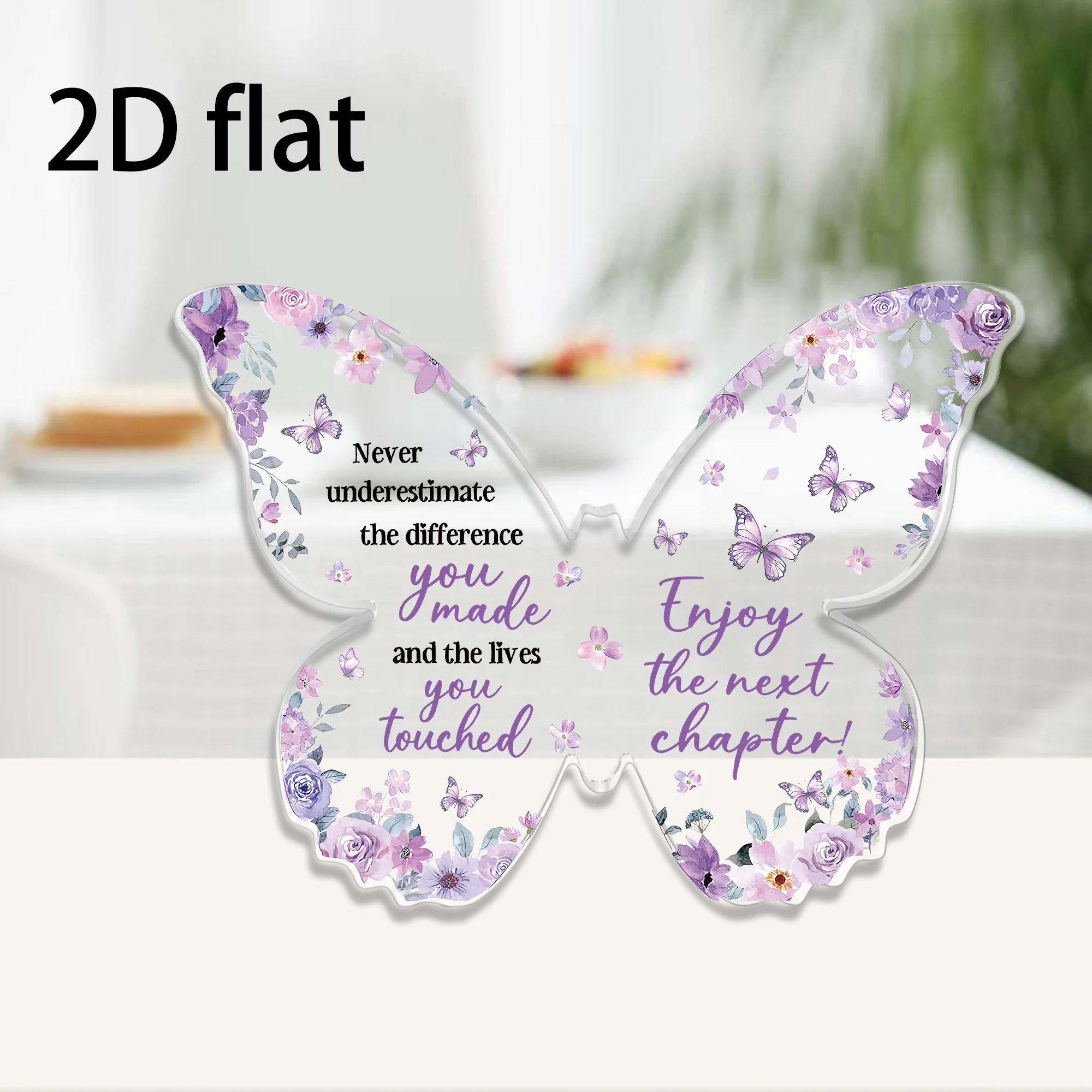 Farewell Gifts for Coworkers, Purple Butterfly Acrylic Plaque Decor, New Job Goodbye Going Away Leaving Retirement  Graduation