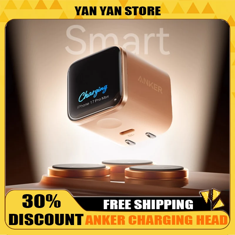 

Anker Charging Head Smart Display 45W Fast Three Section Folding Pin GaN Protective Chip for iPhone 17 Pro Max Series Tablet