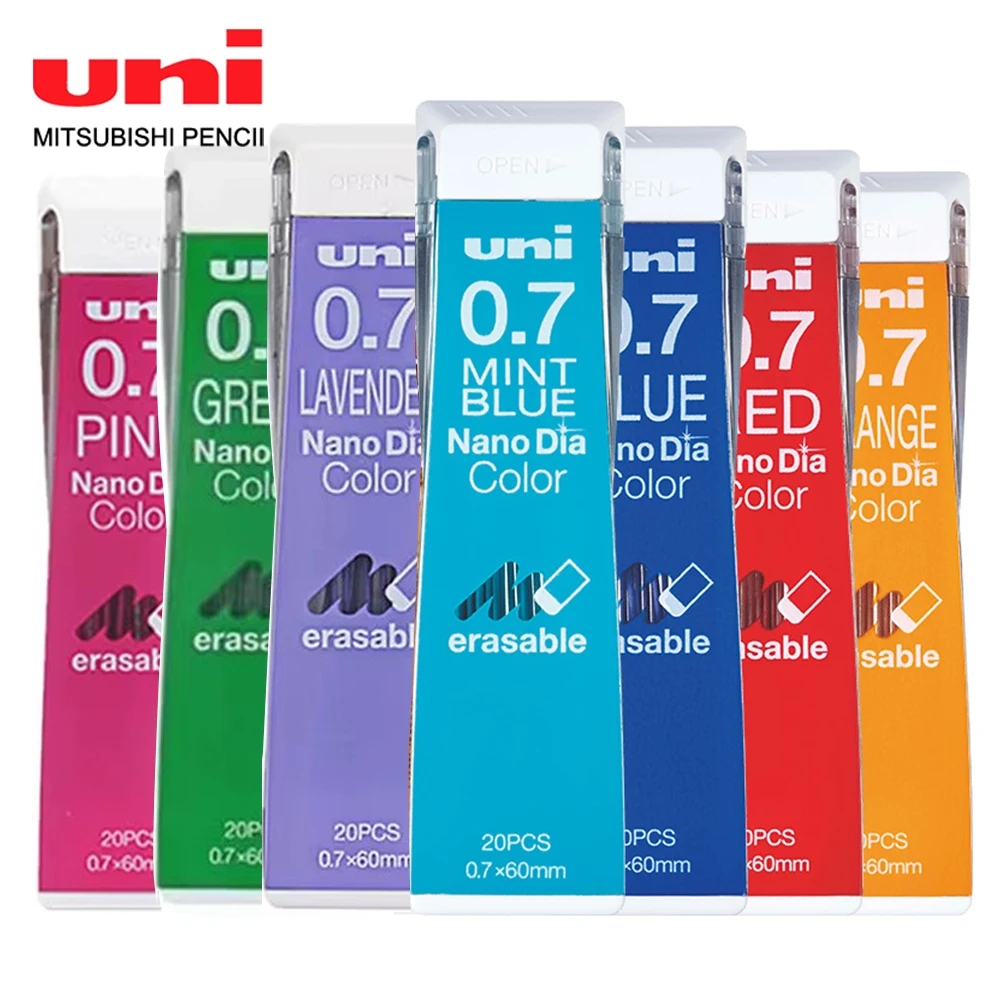 

1pcs Japan UNI Color Lead 0.7mm Erasable Mechanical Pencil Refill Nano Dia 202NDC Non Breakable Cute School Art Supplies