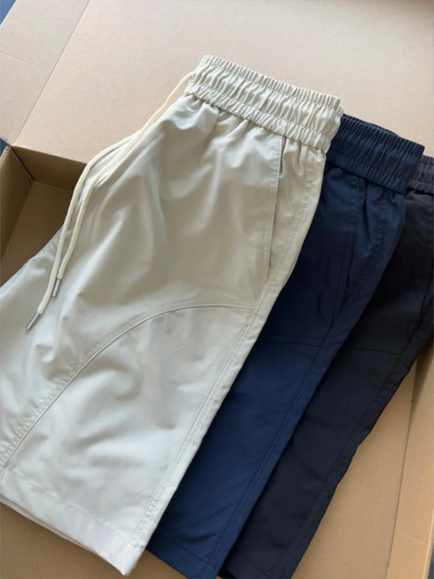 

American Sle Qui Dry Sports orts Men Summer Thin Ice Silk Breathable Five-Quarter Outdoor Waterproof Beach Pants