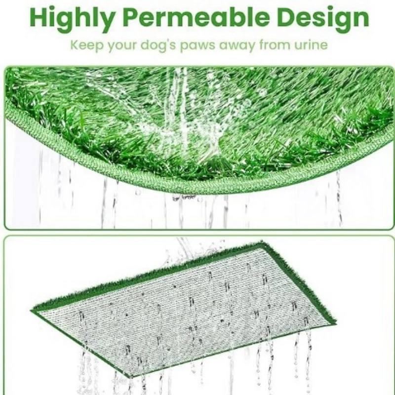 Artificial Grass Puppy Potty Mat Washable Permeable Dog Pee Turf Lawn Trainer Pad Indoor Outdoor Pet Housebreaking Training Mat view 4