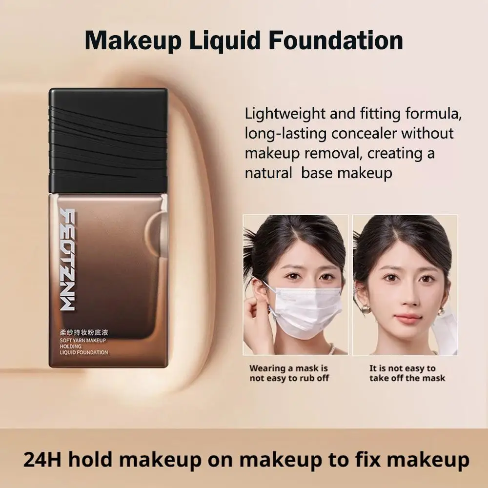 24 Hour HD Full Cover Matte Liquid Foundation Matte Natural Waterproof Makeup,Brighten Color Foundation Skin Face E1Y0
