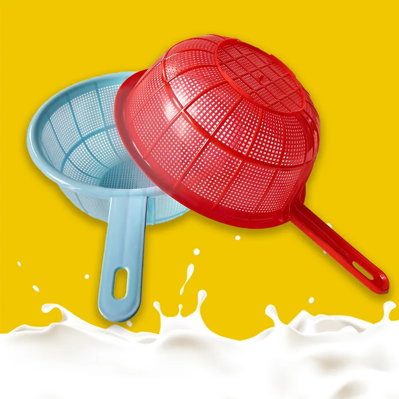 

1/2 шт., бытовая кухонная пластиковая сетка для овощей, красная круглая дренажная корзина для хранения риса и фруктов с ручкой