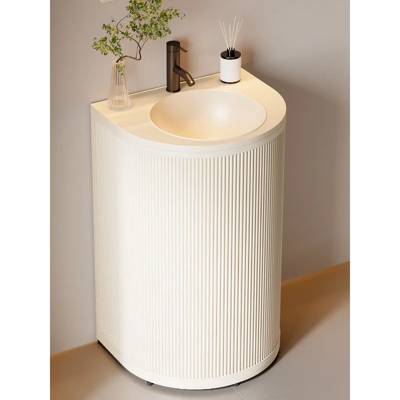 Compact Pedestal Wash Basin for Small Spaces Colorful Floor Standing Bathroom Sink for BBQ Restaurants Creative Vanity Unit
