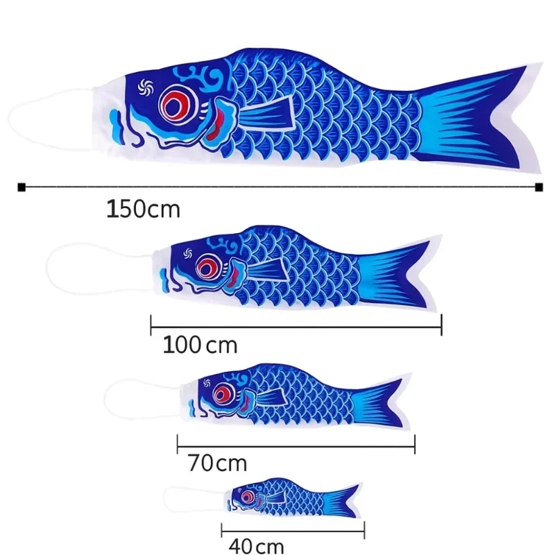 جديد اليابانية الكارب غاسل الأسماك العلم الملونة الرياح الدقات كينوبوري طائرة ورقية 40/70/100 سنتيمتر الكارب الرياح جورب العلم ساحة ديكور معلق #6