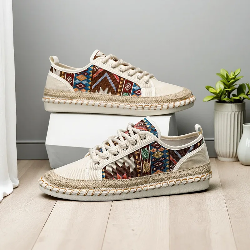 

Retro Men's Cloth Shoes Sale Flats Canvas Shoes for Men Casual Loafers Comfortable Breathable Fisherman Shoes Men Espadrilles