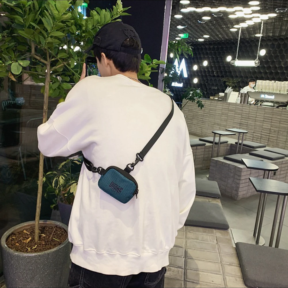 Creative Neck Hanging Nylon Coin Purse Lanyard Casual Mini Storage Bag Earphone Bag Korean Style Couple Crossbody Bag Boys Girls