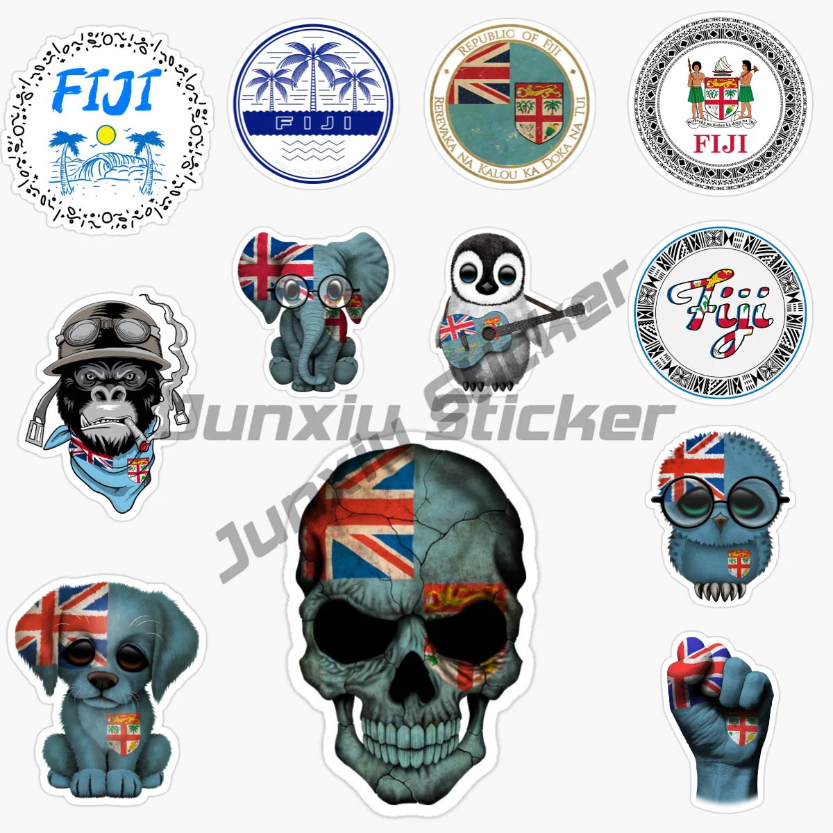 

FIJI DIVE Flag Code Vinyl Self-adhesive Car Sticker Laptop Bumper Car Automotive Accessories Home Appliance Decorative Decals