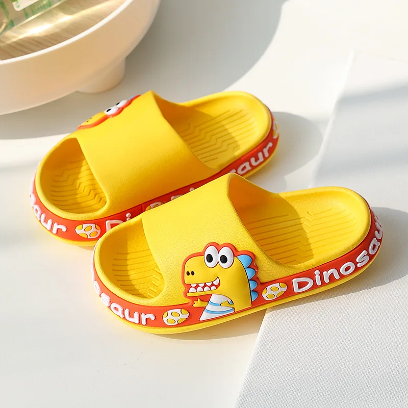 2022 New Cartoon Animal Children Slippers Summer Boys Home Non-slip Bathroom Girls Soft Dinosaur Outdoor Beach Sandals Slippers