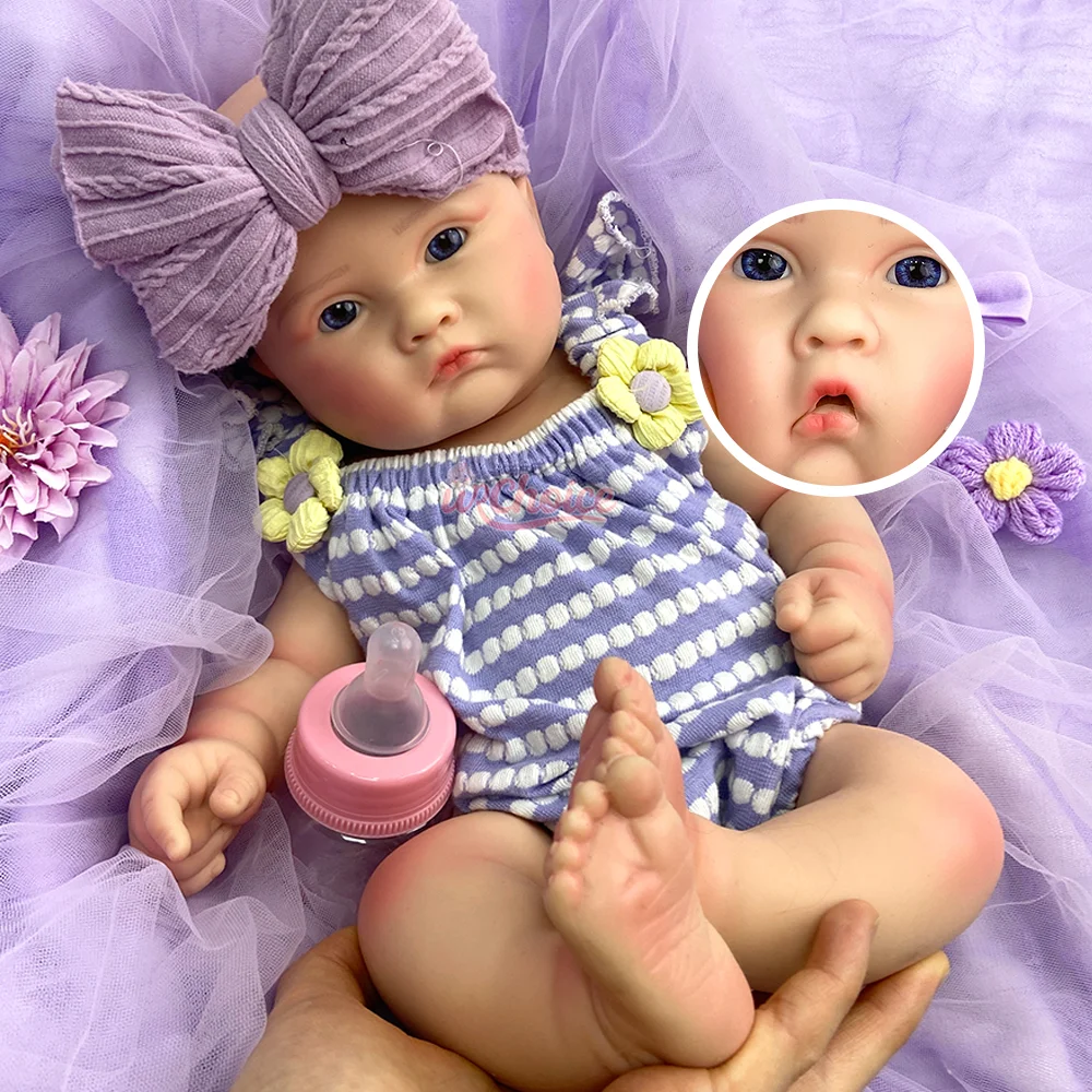 Open Mouth 18" Realistic Silicone Reborn Girl Doll Handmade Painted Skin Newborn Doll Muñeca Art Collectors & Doll Enthusiast