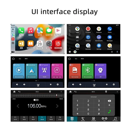 Imagen 2 del producto Pantalla táctil de 7 pulgadas para coche, Carplay inalámbrico y Android, reproductor Multimedia automático portátil, pantalla de navegación, fácil instalación
