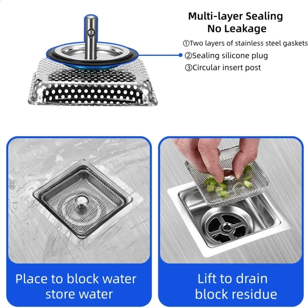 Stainless Steel Sink Drain Cover Stopper That Fits Common Drain Openings in Sinks Bathtubs and Wash Basins to Limit Debris Entry