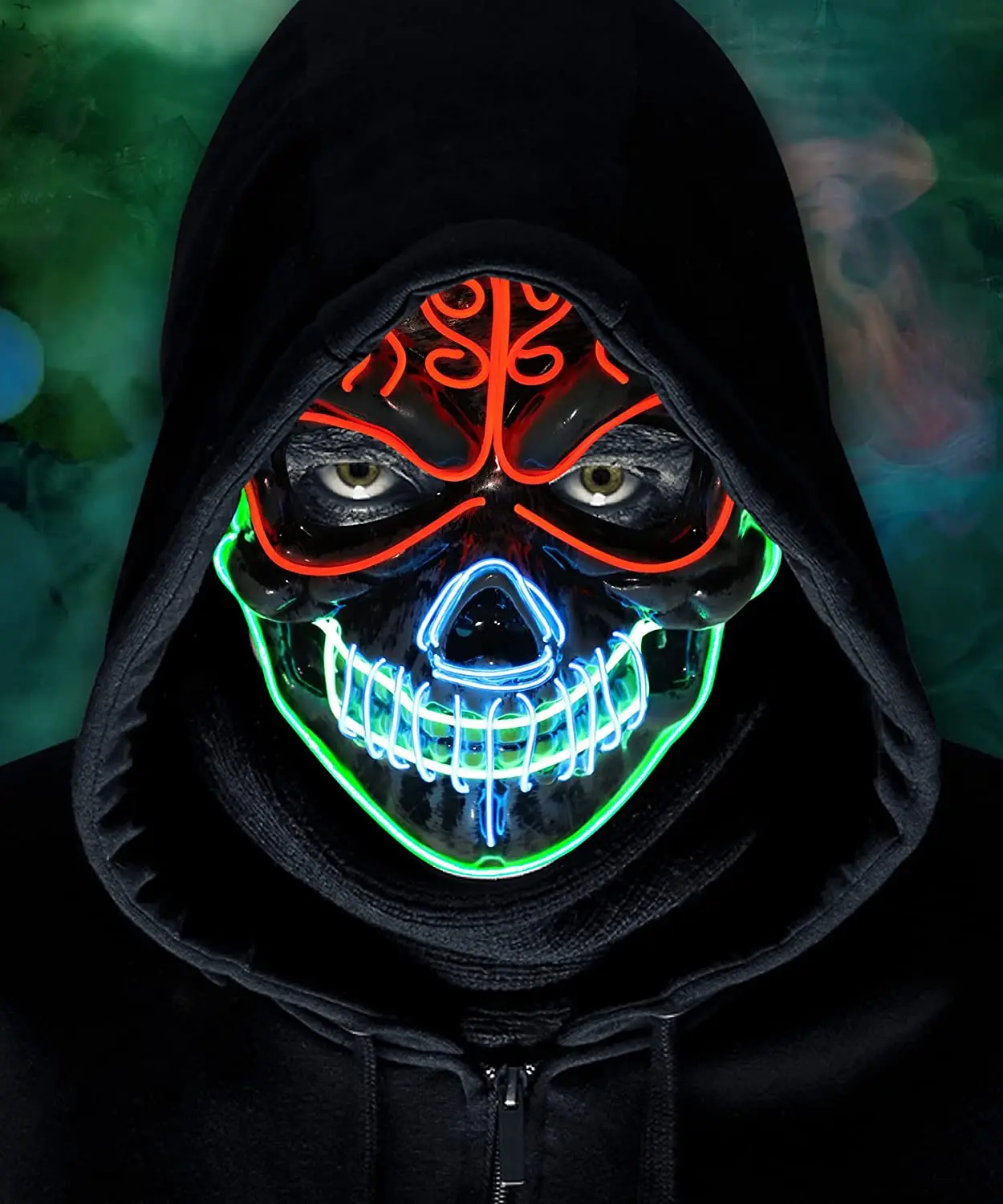 LED Halloween Mask Movie Purge Masks Election Mascara Costume DJ Light Up Party Masks Glow In Dark Cosplay maschera di giorno di paga