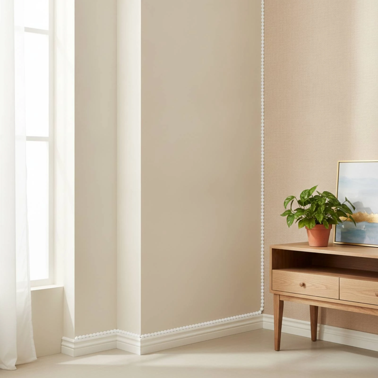 Self-Adhesive Decorative Trim Bendable Trim with Beaded Surface Peel and Stick Molding Cuttable Easy to Cut for DIYers