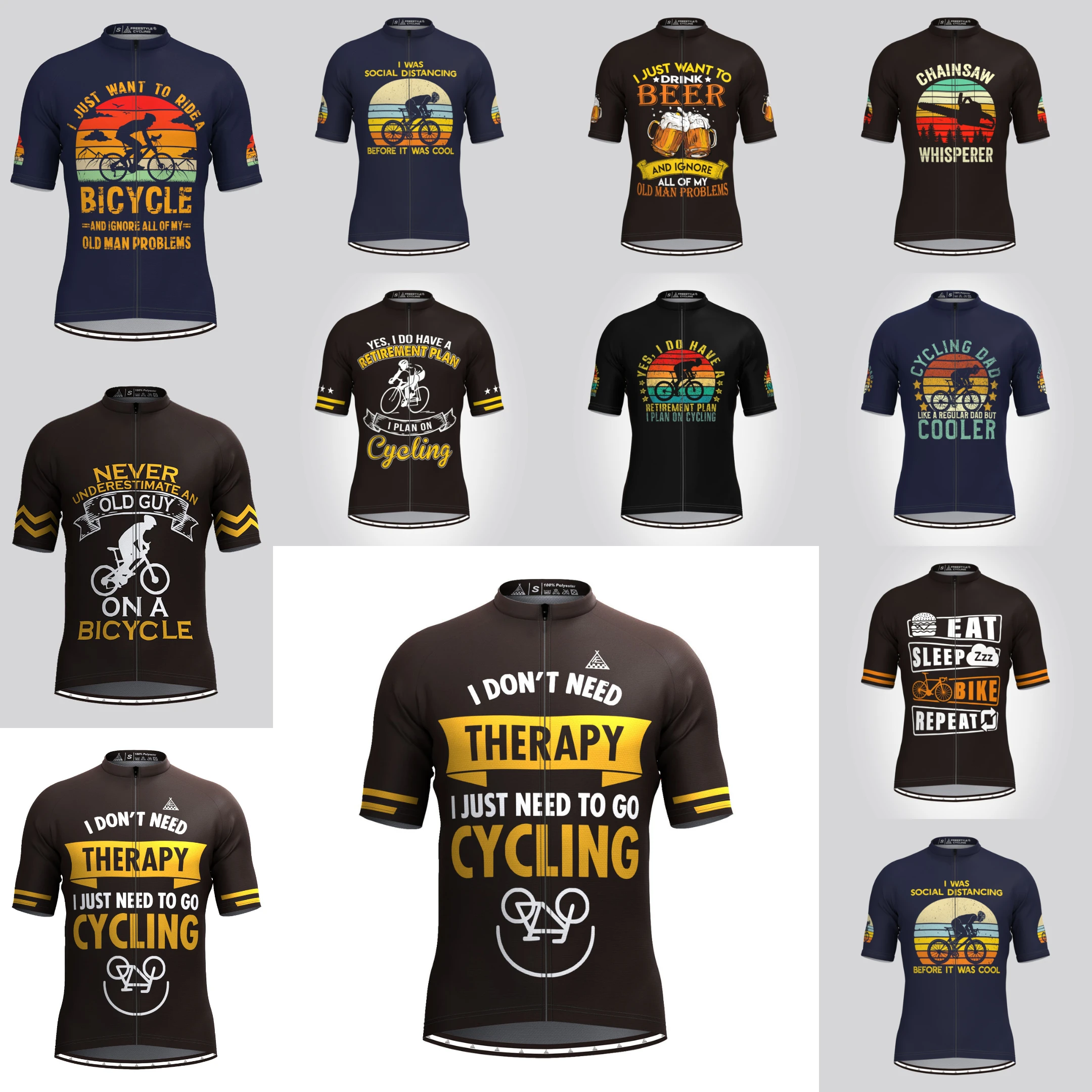 

Old Guy On A Bicycle Men Cycling Jersey for Men Short Sleeve MTB Maillot Downhill Pro Team Mountain Bicycle Clothing Customized