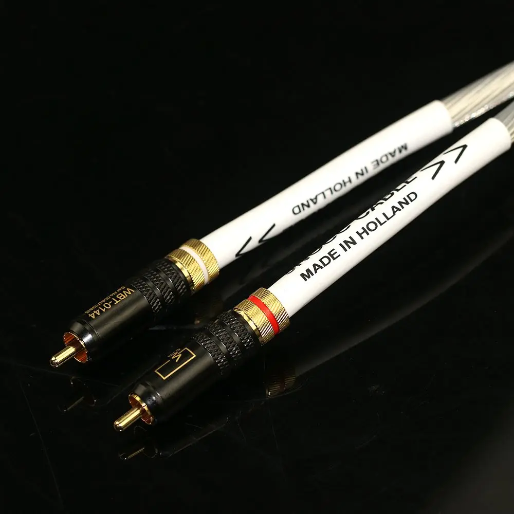 Nederlandse Sterling Zilveren Meeaocc 7Nocc Audio Cd Speler Audiokabel Hifi Dubbele Rca Audio Versterker Signaalkabel WBT-0144 S