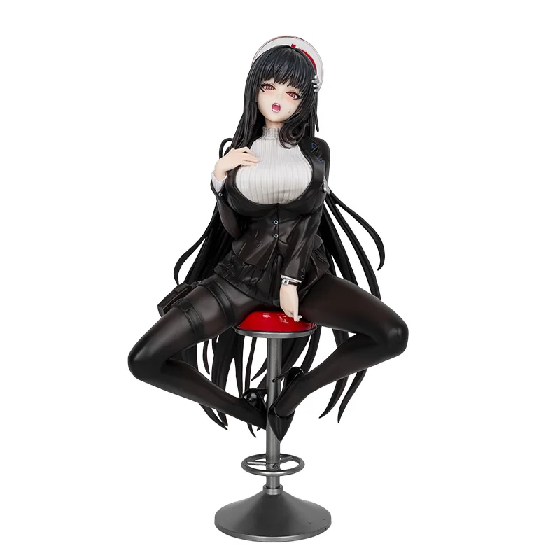 OL李銀フィギュア 黒絹制服 美少女座像 日本製GKアニメモデル 二次元ゲームグッズ 置物