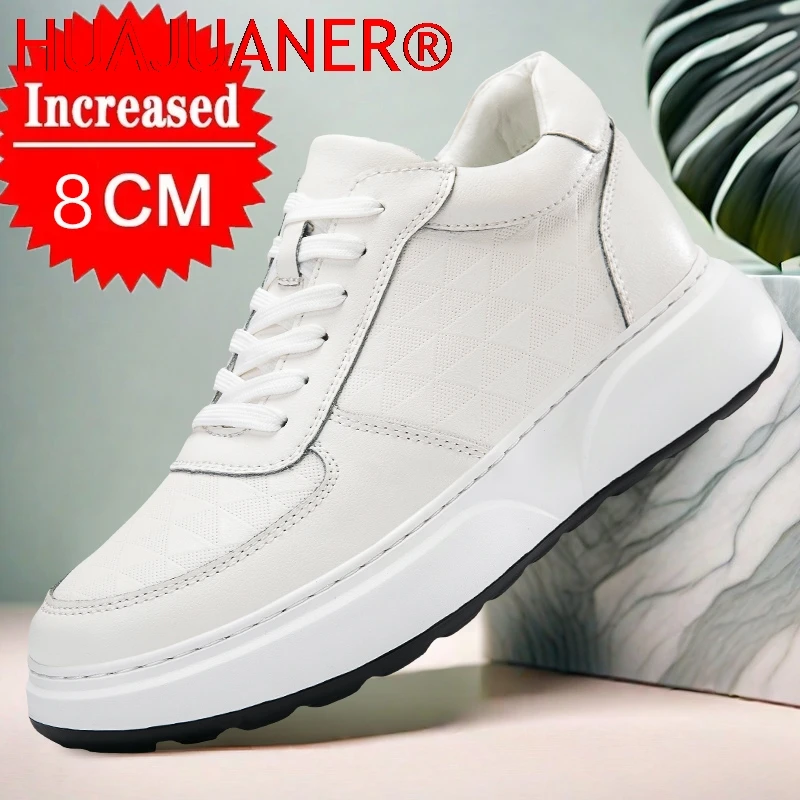 2026 Man Classic Leather Elevator Shoes Invisible Height Increase By 8cm Man Comfortable Soft And Non Slip Outdoor Casual Shoes